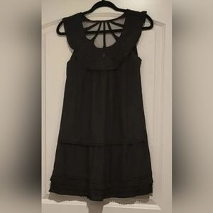 CHARLOTTE RUSSE Jr Medium Vintage Black Dress Mesh Yoke  Halloween